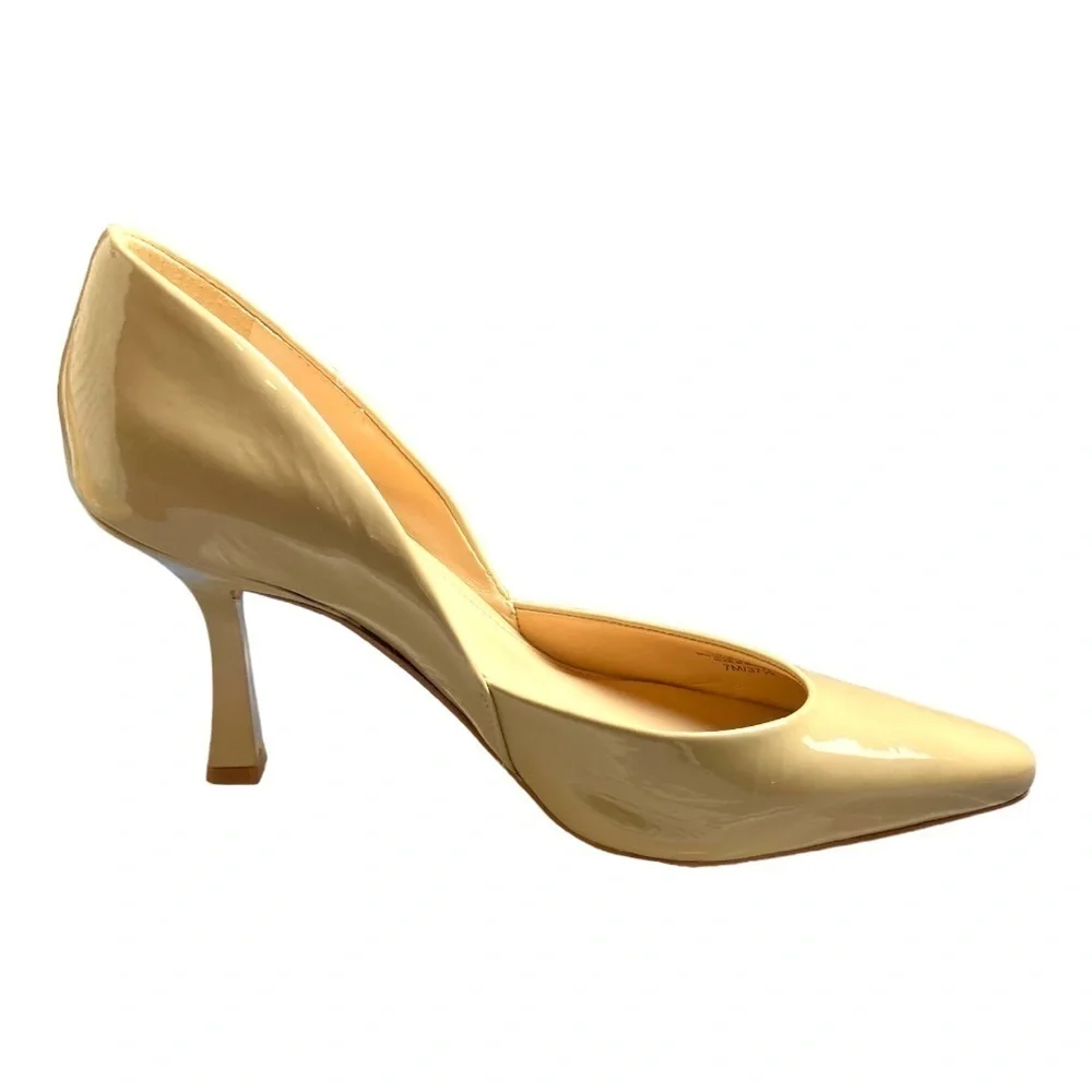 Vince Camuto Karala Patent Almond Toe Pumps Cream 7 Medium